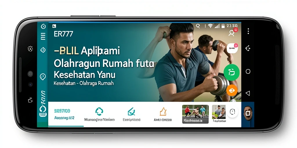 Antarmuka aplikasi ER777 yang menampilkan latihan olahraga rumah.
