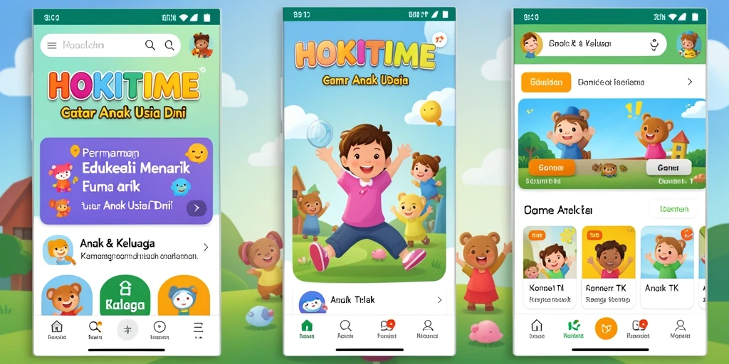 Tampilan antarmuka HOKITIME yang menarik dan ramah anak.