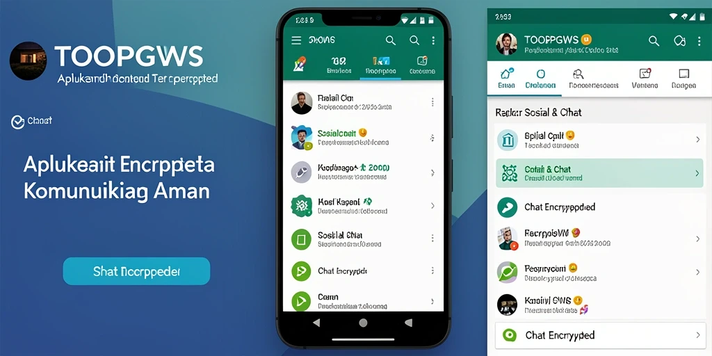 Screenshot antarmuka TOOPGWS yang menunjukkan percakapan terenkripsi.