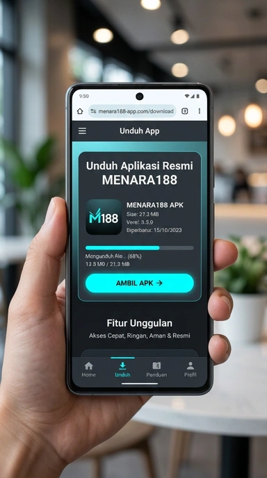 Tampilan halaman APK menara188
